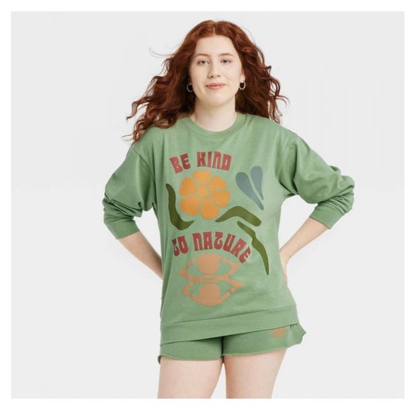 Desert Dreamer Be Kind To Nature Graphic Sweatshirt * Women's XS Shirt w3003 - Picture 1 of 8